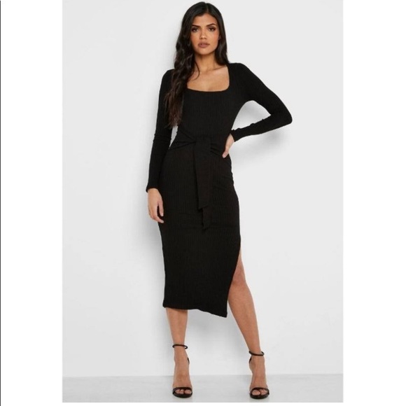 Topshop Dresses & Skirts - TopShop NWOT Ribbed Midi Dress In Black, Sz 8